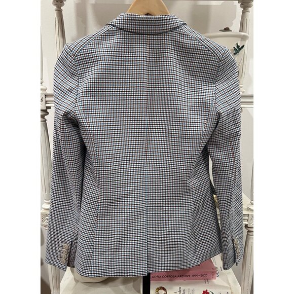 Veronica $698 Beard Cutaway Dickey Jacket Size 0 Houndstooth Beige Multi One But - Picture 5 of 7